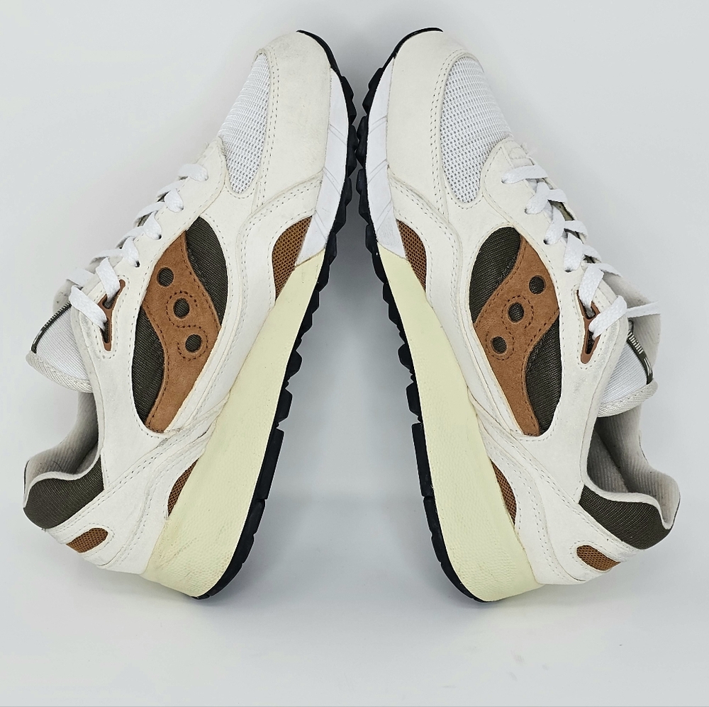 SAUCONY Men’s Shadow 6000 Cream Olive Green Brown Sneakers Size 8.5 Retro - Picture 6 of 13